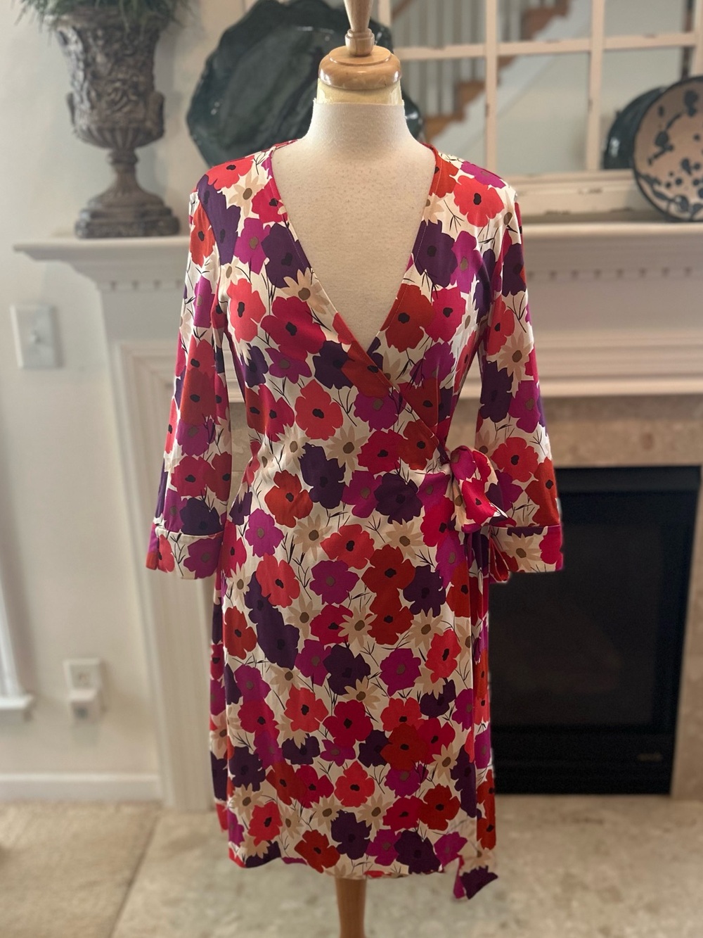 Diane Von Furstenberg Poppy Wrap Dress in a Vibrant Color Palette